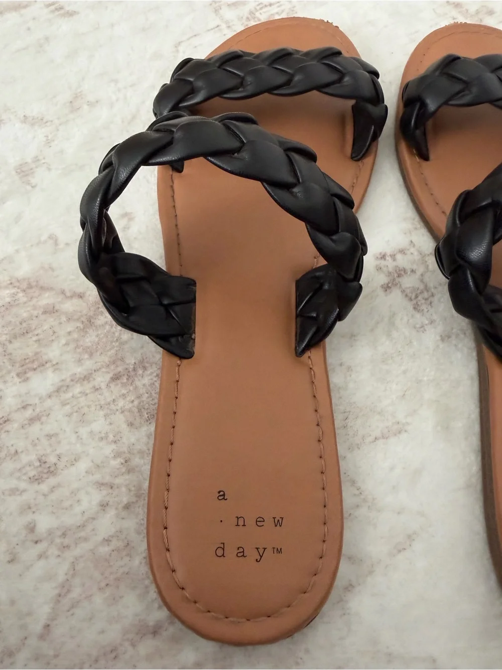 A New Day Lucy Braided Slide Sandals Black Women’s 8